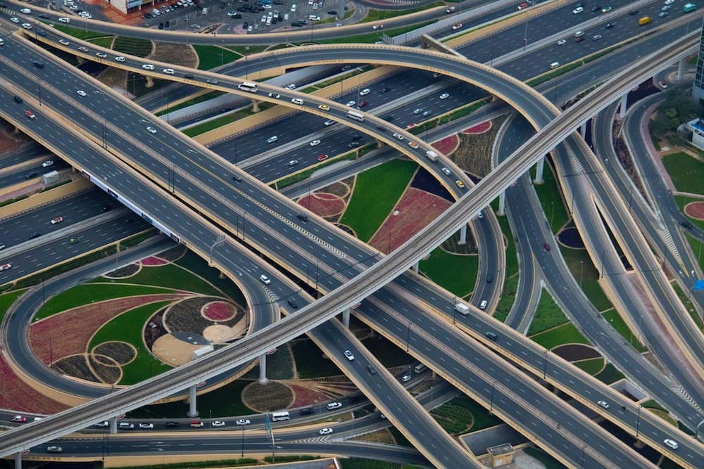 highway view from sky