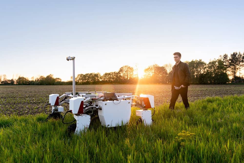 robot in a field